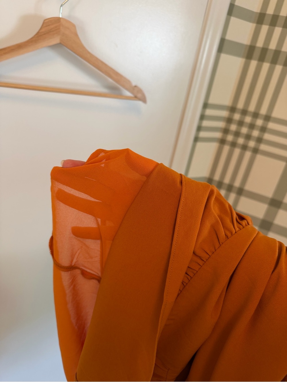 Ina Rust Orange Ruffle Midi Dress - Picture 7 of 11
